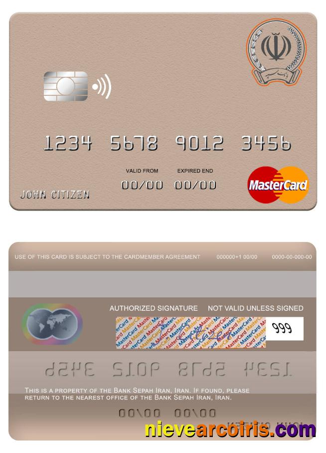 Iran Bank Sepah Iran mastercard